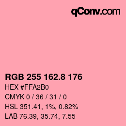 Farbcode: RGB 255 162.8 176 | qconv.com