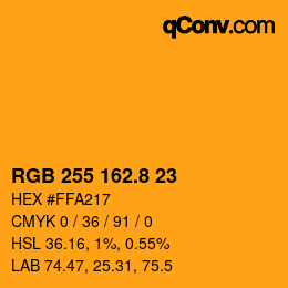 Color code: RGB 255 162.8 23 | qconv.com