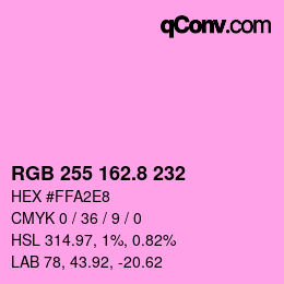 カラーコード: RGB 255 162.8 232 | qconv.com