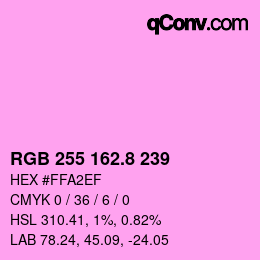 カラーコード: RGB 255 162.8 239 | qconv.com