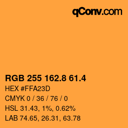 カラーコード: RGB 255 162.8 61.4 | qconv.com
