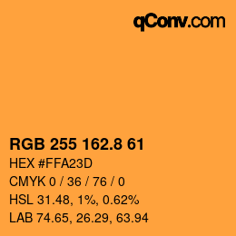 Color code: RGB 255 162.8 61 | qconv.com