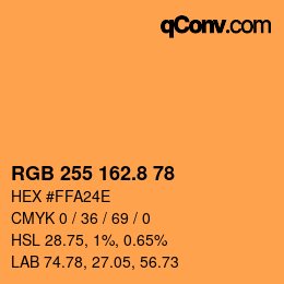 Color code: RGB 255 162.8 78 | qconv.com
