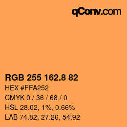 Color code: RGB 255 162.8 82 | qconv.com