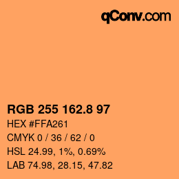Color code: RGB 255 162.8 97 | qconv.com