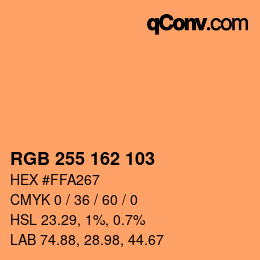 Color code: RGB 255 162 103 | qconv.com