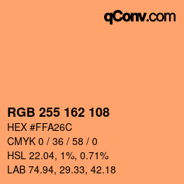 Color code: RGB 255 162 108 | qconv.com