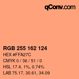 カラーコード: RGB 255 162 124 | qconv.com