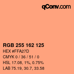 Color code: RGB 255 162 125 | qconv.com