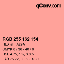 Color code: RGB 255 162 154 | qconv.com
