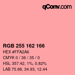 Color code: RGB 255 162 166 | qconv.com