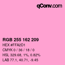 カラーコード: RGB 255 162 209 | qconv.com