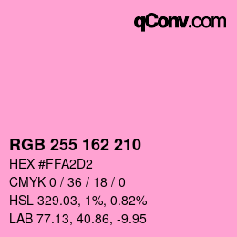 カラーコード: RGB 255 162 210 | qconv.com