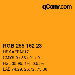カラーコード: RGB 255 162 23 | qconv.com