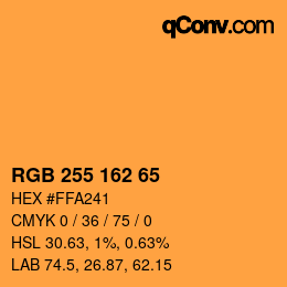 カラーコード: RGB 255 162 65 | qconv.com