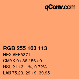 Color code: RGB 255 163 113 | qconv.com