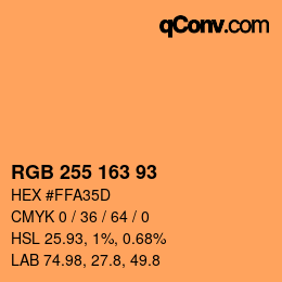 カラーコード: RGB 255 163 93 | qconv.com