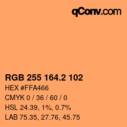 Color code: RGB 255 164.2 102 | qconv.com
