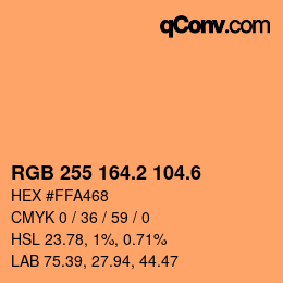カラーコード: RGB 255 164.2 104.6 | qconv.com