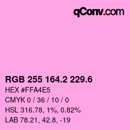カラーコード: RGB 255 164.2 229.6 | qconv.com