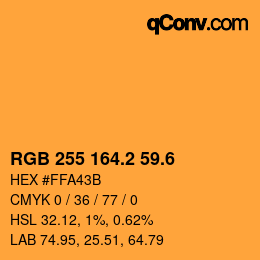 カラーコード: RGB 255 164.2 59.6 | qconv.com