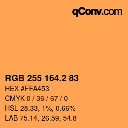 Farbcode: RGB 255 164.2 83 | qconv.com