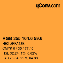 カラーコード: RGB 255 164.6 59.6 | qconv.com
