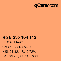 Color code: RGB 255 164 112 | qconv.com