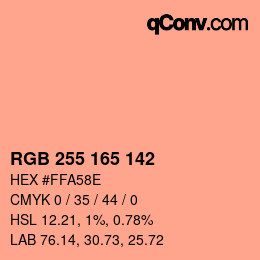 Color code: RGB 255 165 142 | qconv.com