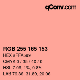 Código de color: RGB 255 165 153 | qconv.com