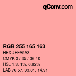 Color code: RGB 255 165 163 | qconv.com