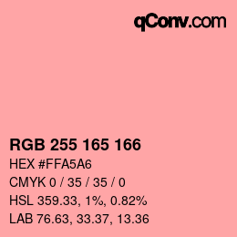 Color code: RGB 255 165 166 | qconv.com