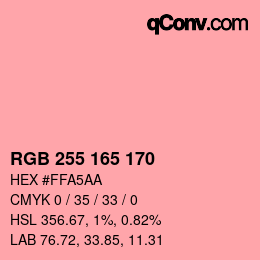 Color code: RGB 255 165 170 | qconv.com