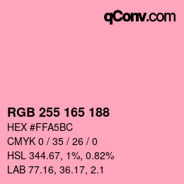 Farbcode: RGB 255 165 188 | qconv.com
