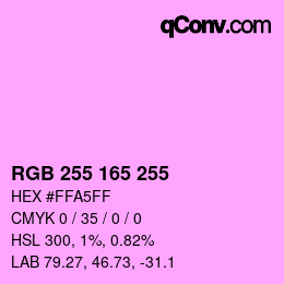 Color code: RGB 255 165 255 | qconv.com