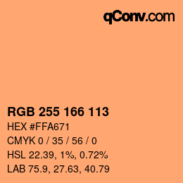 Color code: RGB 255 166 113 | qconv.com