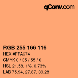 Código de color: RGB 255 166 116 | qconv.com