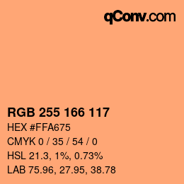 Color code: RGB 255 166 117 | qconv.com