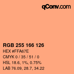 Color code: RGB 255 166 126 | qconv.com