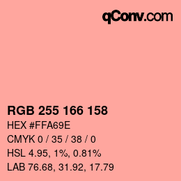 Color code: RGB 255 166 158 | qconv.com