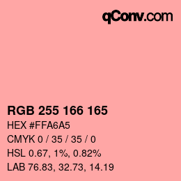 Color code: RGB 255 166 165 | qconv.com