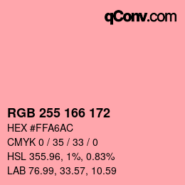 Color code: RGB 255 166 172 | qconv.com