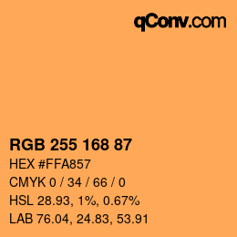 颜色代码: RGB 255 168 87 | qconv.com