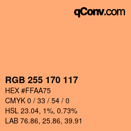 Color code: RGB 255 170 117 | qconv.com