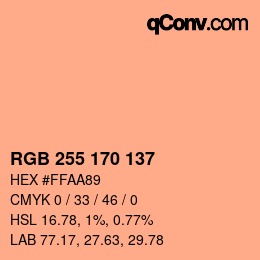 カラーコード: RGB 255 170 137 | qconv.com