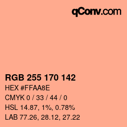 Color code: RGB 255 170 142 | qconv.com