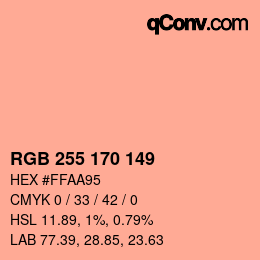 Color code: RGB 255 170 149 | qconv.com