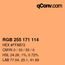 Color code: RGB 255 171 114 | qconv.com