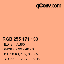 Color code: RGB 255 171 133 | qconv.com