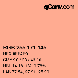 Farbcode: RGB 255 171 145 | qconv.com